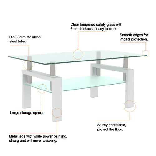 White Glass Coffee Table