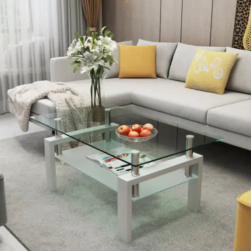 White Glass Coffee Table