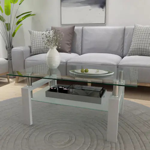 White Glass Coffee Table